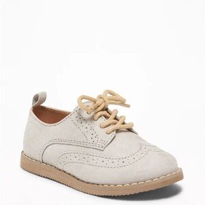 Kids Faux-Swede Gray Laceup Oxford Shoes